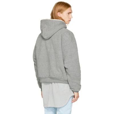 Shop Fear Of God Grey Heavy Hoodie In Heather Grey