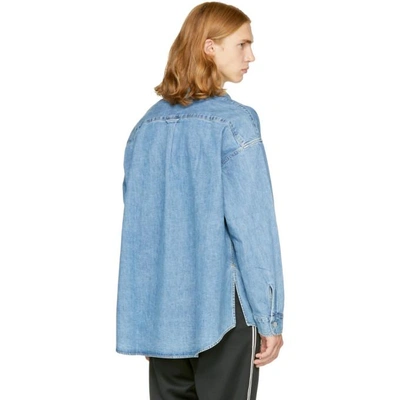 Fifth Collection Oversized Denim Shirt In Mid Blue
