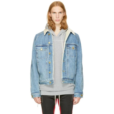 Fear Of God Corduroy trimmed Faux Shearling lined Denim Jacket In