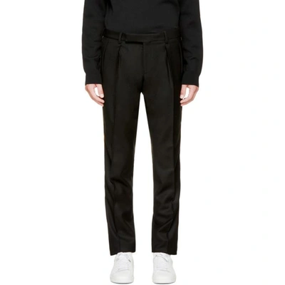 Shop Saint Laurent Black Gold Stripe Trousers