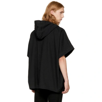 Shop Naked And Famous Black Denim Poncho Hoodie