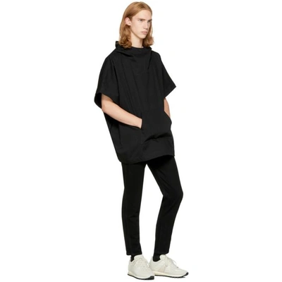 Shop Naked And Famous Black Denim Poncho Hoodie