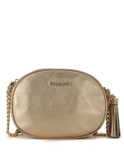 Michael Kors Ginny Bag In Golden Leather In Oro