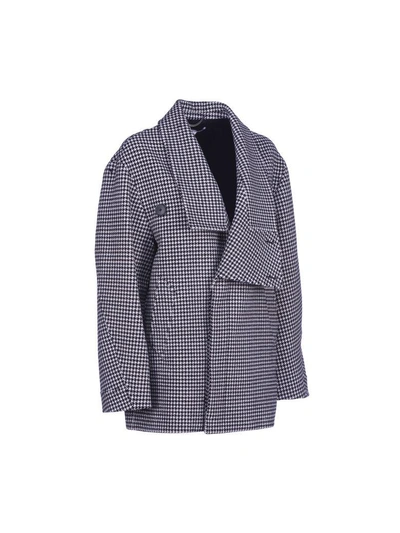 Shop Stella Mccartney Short Patterned Jacket In Black + White