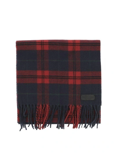 Shop Dsquared2 Red And Blue Scarf In Multicolor