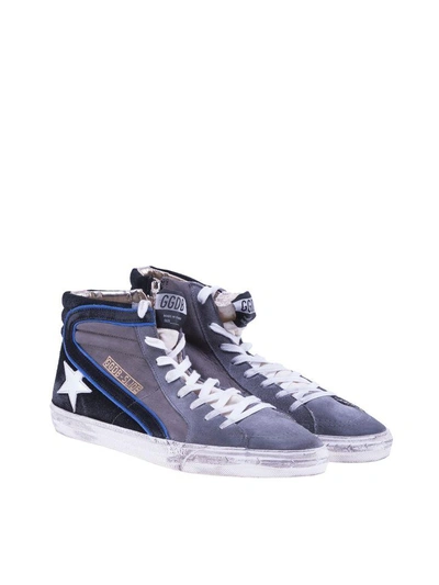 Golden Goose Deluxe Brand Hi-top Sneakers In Grey+blue