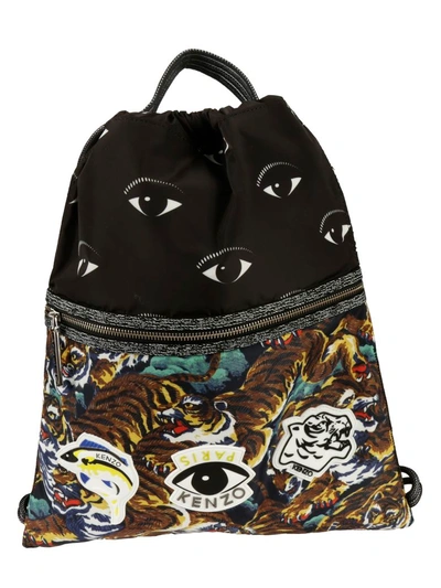 Shop Kenzo Multi Icon Drawstring Backpack In Multicolor