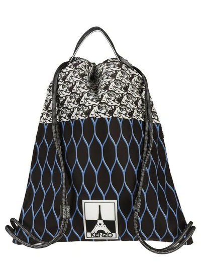 Kenzo Multi Logo Drawstring Backpack In Multicolor