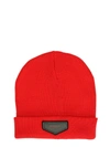 GIVENCHY PATCH BEANIE KNITTED FROM SOFT RED WOOL,17F9674984