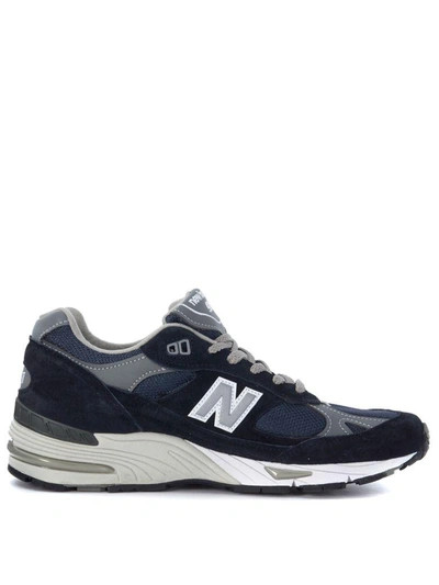 Shop New Balance 991 Limited Edition Blue And Grey Leather Sneaker