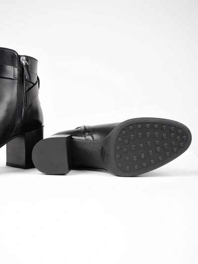 Shop Tod's Front Platform Ankle Boots In Black
