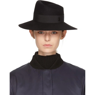 Shop Maison Michel Black Felt Timeless Virginie Fedora