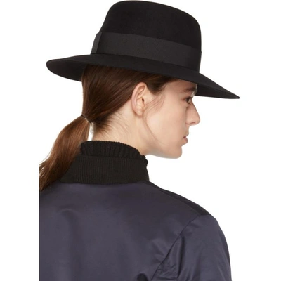 Shop Maison Michel Black Felt Timeless Virginie Fedora