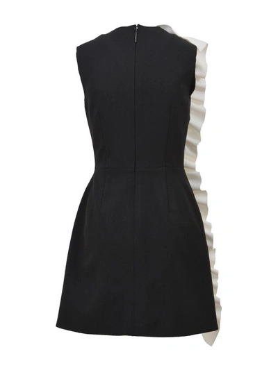 Shop Msgm Dress With Trims In Black/white