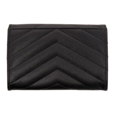 Shop Saint Laurent Black Small Monogram Envelope Wallet