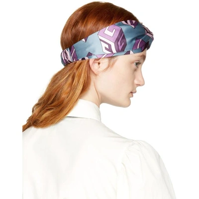 Shop Gucci Blue & Purple Gg Cube Headband