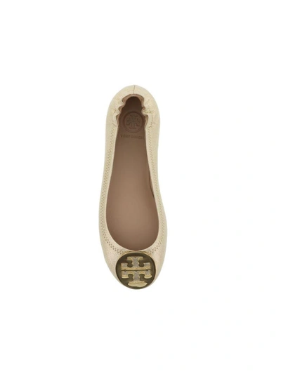 Shop Tory Burch Minnie Ballet In Spark Gold