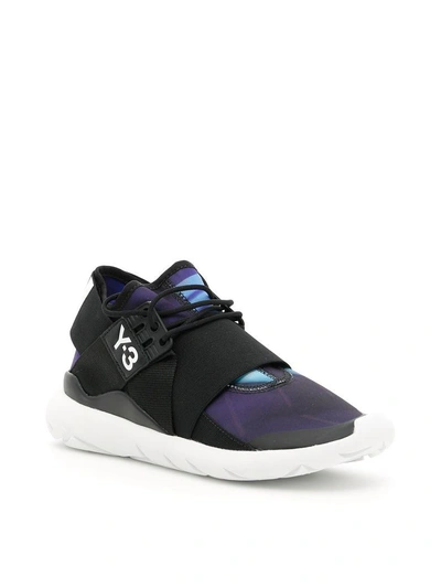 Shop Y-3 Qasa Elle Lace Sneakers In Black White|nero