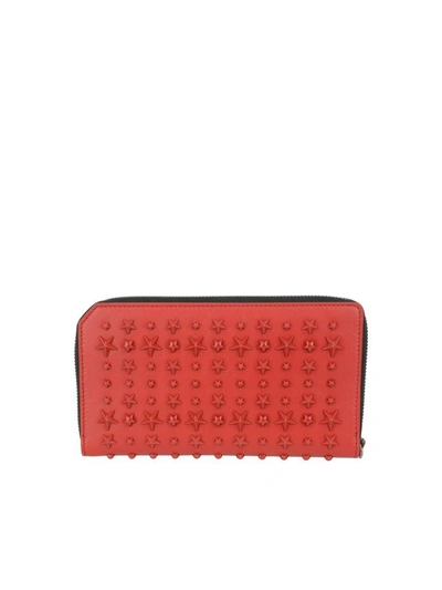 Shop Jimmy Choo Carnaby Wallet In Deep Red