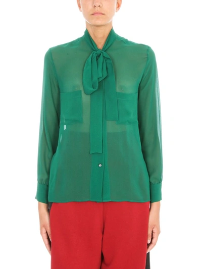 Shop Golden Goose Chicago Silk Shirt In Green