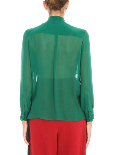 Shop Golden Goose Chicago Silk Shirt In Green