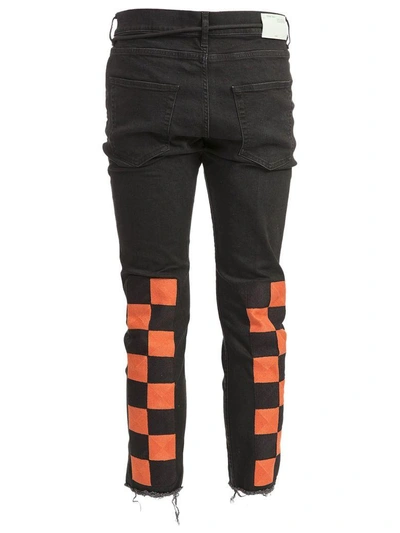 Shop Off-white Square Detail Jeans In Black