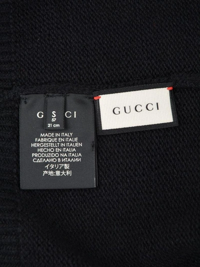 Shop Gucci Serious Tiger Beanie In Black
