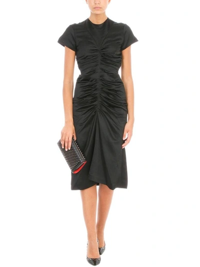 Shop Isabel Marant Else Ruched Satin Midi Dress In Black
