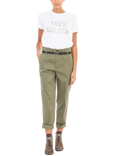 Shop Golden Goose Chino Cotton Trousers In Green