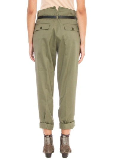 Shop Golden Goose Chino Cotton Trousers In Green