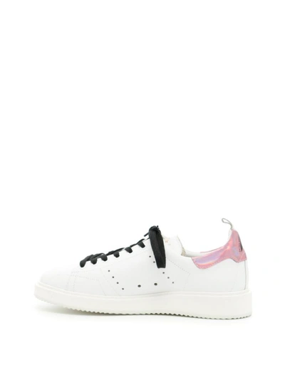Shop Golden Goose Starter Sneakers In White/pink|bianco