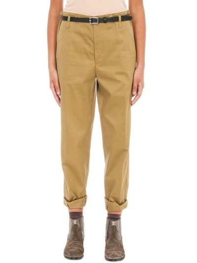 Shop Golden Goose Chino Cotton Trousers In Beige