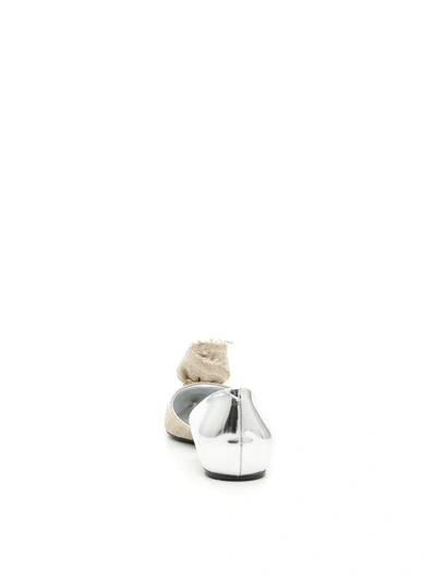 Shop Roger Vivier Dorsay Rose N'roll Ballerinas In Corda/argento|beige