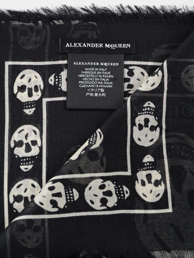 Shop Alexander Mcqueen Skull Scarf In Black