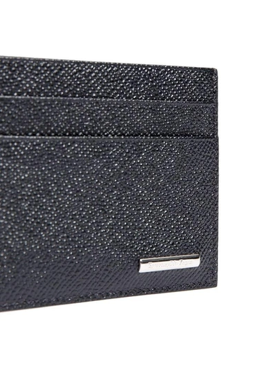 Shop Ermenegildo Zegna Leather Card Holder In Black