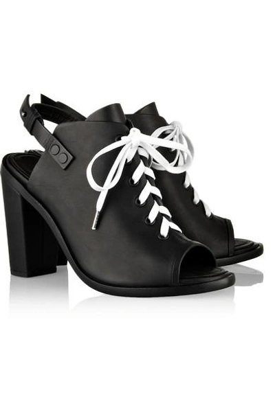 Shop Rag & Bone Trafford Leather Lace-up Sandals In Black