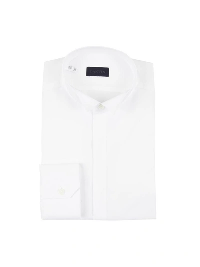 Lanvin Shirt With Classic Cuffs In Whitebianco