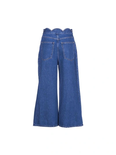 Shop Valentino Culotte Denim Jeans In Blue Denim