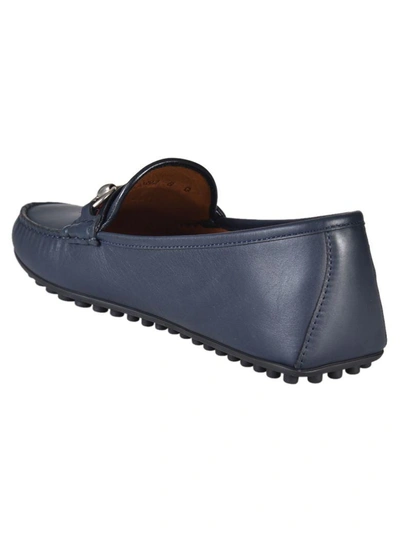 Shop Gucci Leather Driving Shoes In Blu