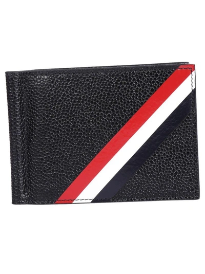 Shop Thom Browne Striped Billfold Wallet In Black