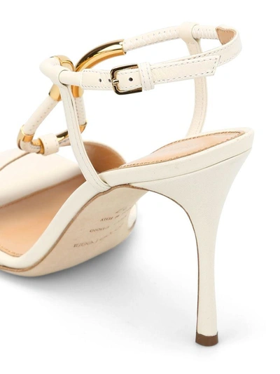 Shop Sergio Rossi Twist Naplys Sandals In White