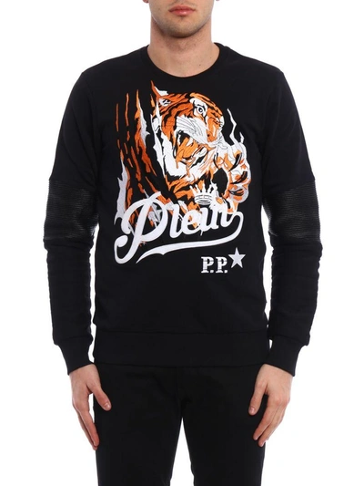 Shop Philipp Plein Blood Tiger Cotton Sweatshirt In Black