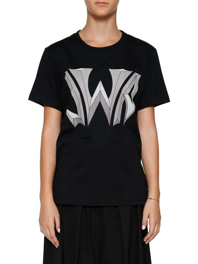 Shop Jw Anderson J.w. Anderson Logo Print T-shirt In Black