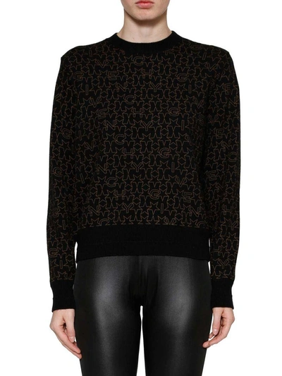 Shop Givenchy Star Logo Print Sweater In Black
