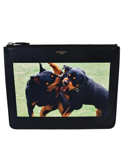 Givenchy Rottweiler Print Clutch In Multicolor