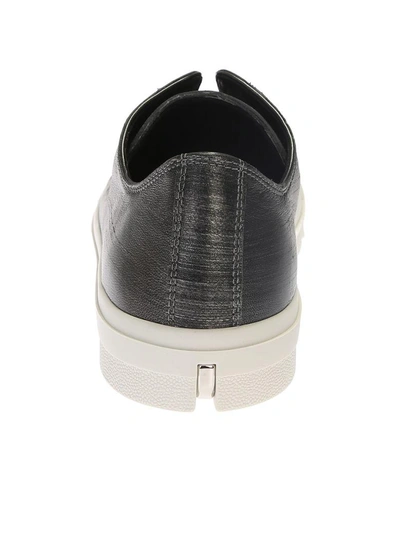 Shop Alexander Mcqueen Silver Metallic Effect Leather Sneakers In Multi