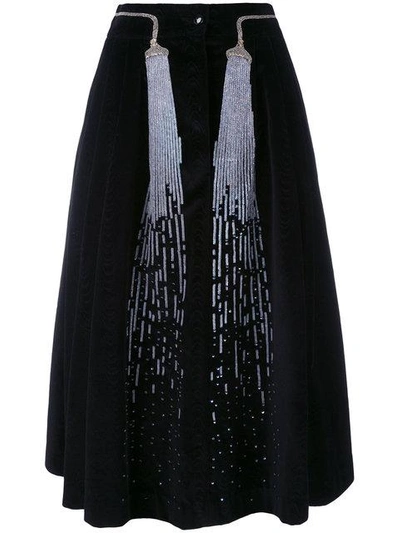 Shop Olympia Le-tan Judy Velvet Skirt - Unavailable In Black