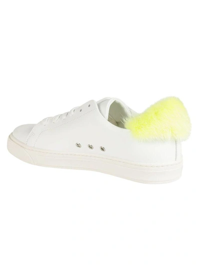 Shop Anya Hindmarch Fur Detail Trainers In Bianca
