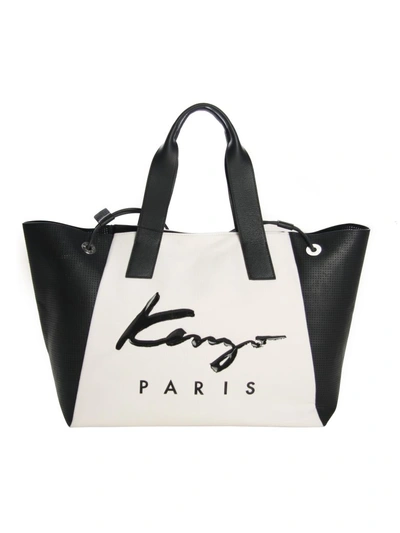 Shop Kenzo White Signature Paris Tote