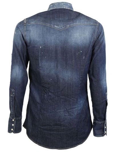 Shop Dsquared2 Western Denim Shirt